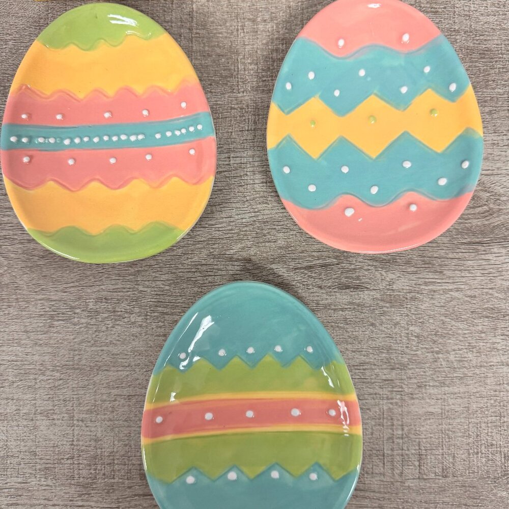 Johanna Parker Easter Egg Ceramic Plates Set of 3